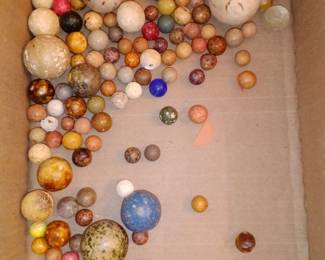 Antique clay marbles