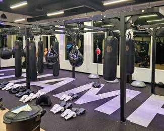 Throwndown Steel Heavy Bag Rack, Approx 8' 4" Tall x 26' Long x 8' Wide