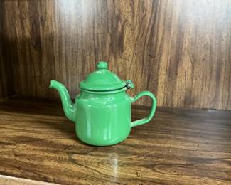 Tiny enamel teapot