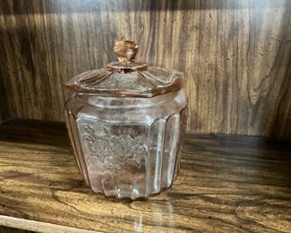 Anchor HOCKING Mayfair pink cookie jar