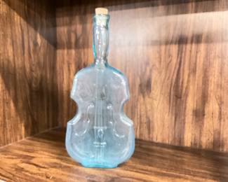Blue violin shaped bottle