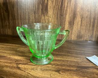 Uranium glass sugar bowl