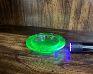 Uranium glass ashtray
