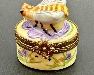 Limoges Miniature Bee Trinket Box 