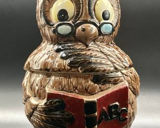 Vintage Teacher Owl Cookie Jar Made in Japan