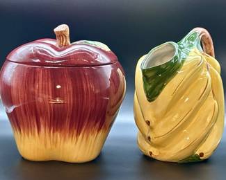 Ceramic Apple Canister & Banana Pitcher