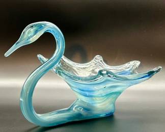 Murano-Style Large Hand Blown Glass Swan, 3 of 4