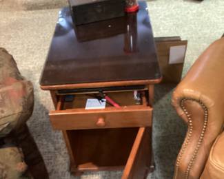 End table with cabinet and drawer
