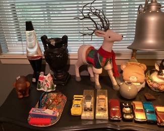 Miscellaneous on blue dresser