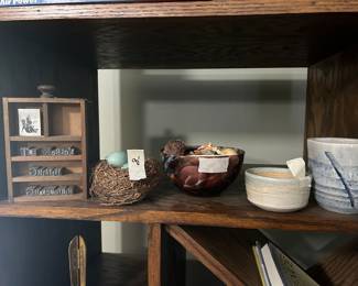 Decor in hand made shelf unit