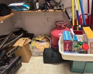 Closet items in living room 