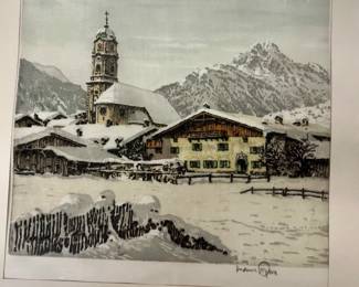 Lermoos Mt. Sonnenspitze - Tyrol
Hans Figura
Etching Aquatint 
Signed