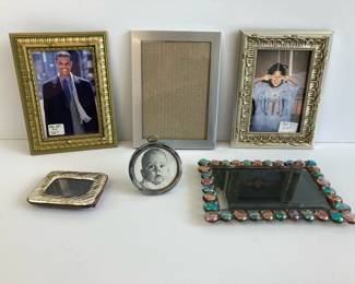Lot 6820 Photo Frames  All unused  Smallest Round is Sterling Silver