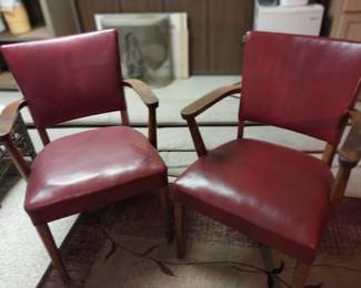 Leather chairs pair