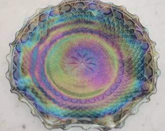 47 - Indiana Windsor Blue Carnival 10" Glass Tray
