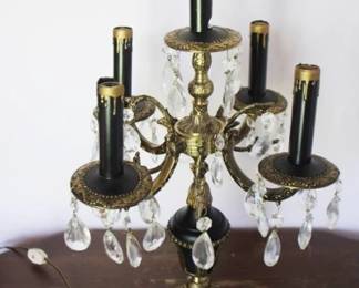 30 - 5 Light Prism Candle Lamp - 21" tall You are buying a used as-is electric/electronic item. We do not guarantee all components are present, and if it is not expressly stated, it is untested.
