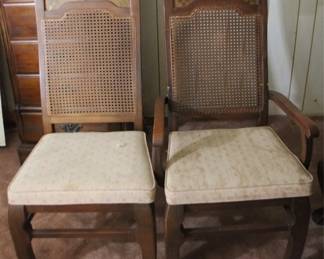 336 - Pair Asian Dining Chairs - 20" x 17" x 43"

