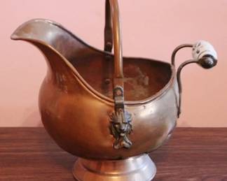 287 - Copper Coal Scuttle - 7" tall
