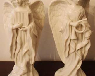 76 - 2 Angel Candle Holders - 10" tall
