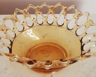 171 - Westmoreland Doric Amber Bowl 12.5" round
