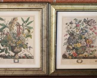 215 - 2 Framed Month Prints - 12" x 10"
