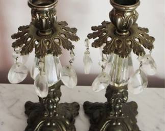 51 - Pair Prism Candle Holders - 10" tall
