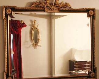 113 - Fancy Carved Wreath Adorned Mirror - 47" x 42.5"
