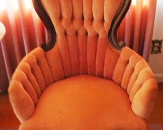 24 - Victorian Rose Carved Parlor Chair 43" x 25" x 18"
