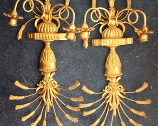 259 - Pair Vintage Wall Sconces - 30" tall
