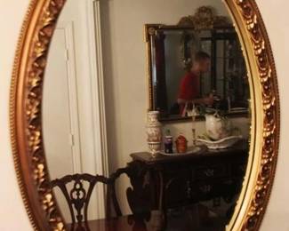 75 - Vintage Oval Wall Mirror - 27" x 20"
