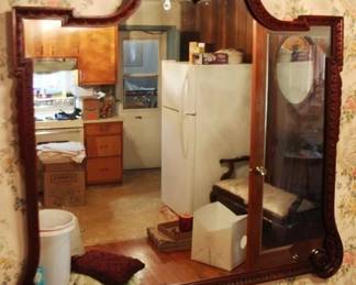 58 - Fancy Carved Vintage Mirror - 42" x 44"
