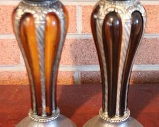 199 - 2 Candle Holders - 10" tall

