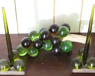 351 - 3 pc. Lucite Grapes/Candle Holder Set
