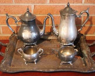 208 - 5 pc. Silverplate Tea Set (As is/Heavy Tarnish)
