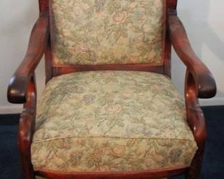 233 - Antique Upholstered Chair - 40" x 25" x 22"
