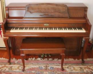 31 - Wurlitzer Piano w/ Stool Piano: 41" x 56" x 24" Stool: 18" x 29" x 15"
