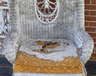 5 - Wicker Rocker (As is/Damaged Cushion) 35" x 29" x 24"
