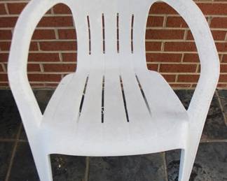 6 - Plastic Outdoor Chair - 29" x 23" x 15"
