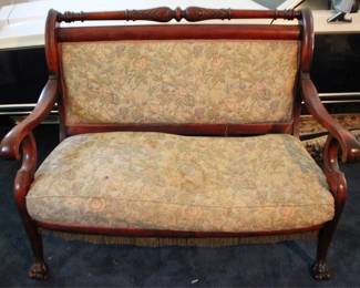 234 - Antique Upholstered Loveseat - 39" x 48" x 22"
