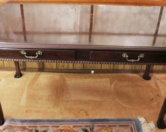 384 - Chippendale 2 Drawer Console Table 52" x 27" x 30"
