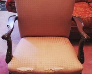 280 - Vintage Chair - 41" x 26" x 16" tears in upholstery
