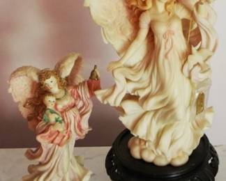 162 - 2 Angel Statues w/ Wood Bases
