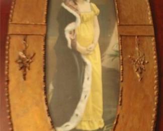 93 - Vintage Oval Framed Lady Print - 26" x 11.5"
