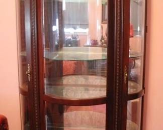 275 - Curved Glass Curio Cabinet - 80" x 45" x 21"
