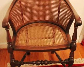 132 - Vintage Caned Arm Chair - 22" x 24" x 33"
