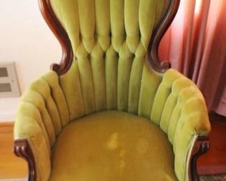 23 - Victorian Rose Carved Parlor Chair 43" x 25" x 18"
