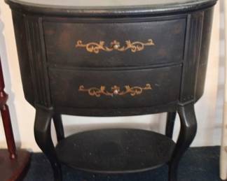 221 - Bassett 2-Drawer Oval Stand - 35" x 30" x 15"
