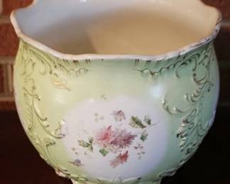 213 - Antique Signed Vase (As is/Cracked) - 8" x 9.5"
