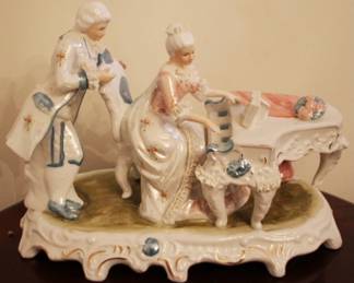 66 - Porcelain Figurine w/ Piano - 10" x 14" x 15"
