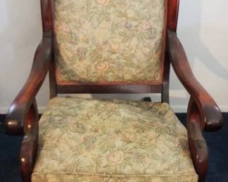 232 - Antique Upholstered Rocker - 40" x 25" x 22"
